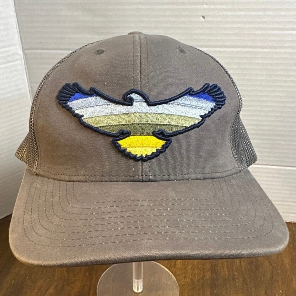 Local Crowns Eagle Animal Wavy Charcoal Adjustable Snapback hat cap
